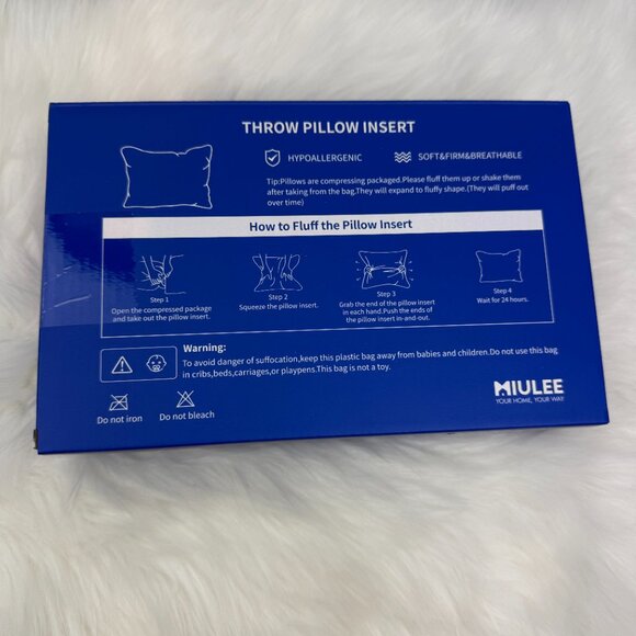 Brand New Throw Pillow Insert Hypoallergenic Premium Pillow/12*20inch - Picture 3 of 8